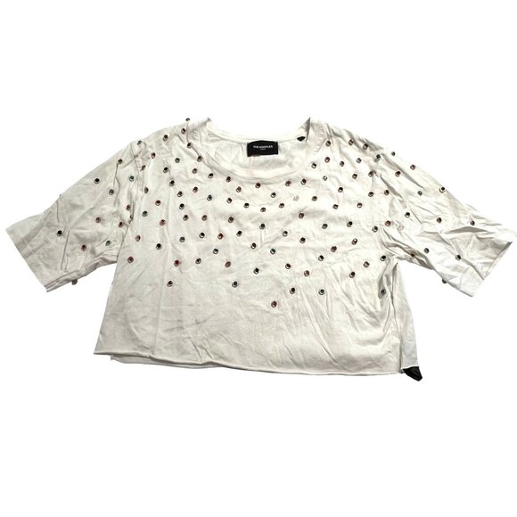 The Kooples Studded Crop Top in White - Picture 1 of 4